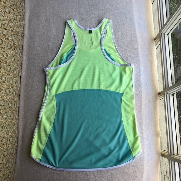 Nike Womens' Light Lime Green and Turquoise Dri-FIT Tank Top - Picture 6 of 15